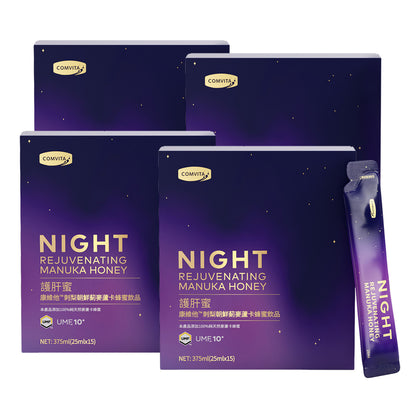 COMVITA Night Rejuvenating Manuka Honey Drink 15x25ml (Bundle of 4)