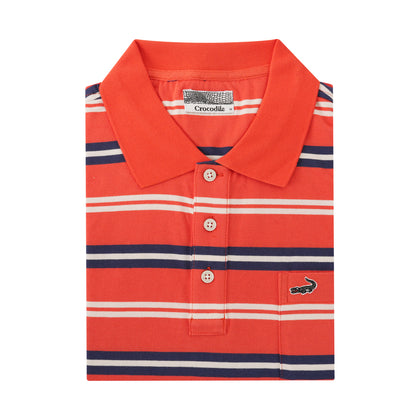 Crocodile Short-Sleeved Polo - Orange