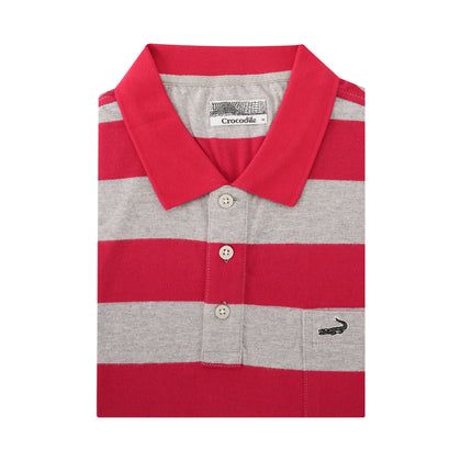 Crocodile Short-Sleeved Polo - Red