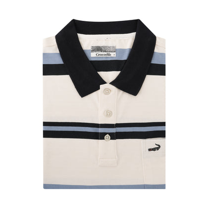 Crocodile Short-Sleeved Polo - White