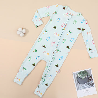 Lilbubsy Bamboo Sleepsuit - Blue Dino