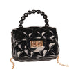 Cotton Armour Black Patent Bag with Chain