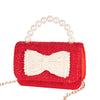 Cotton Armour Red Knitted Bag with Chain