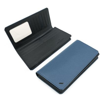 Hechter Saffiano Long Leather Wallet - Navy