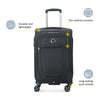 Delsey Paris Helium DLX 55cm Cabin 4 Double Wheels Expandable Trolley Case - Black