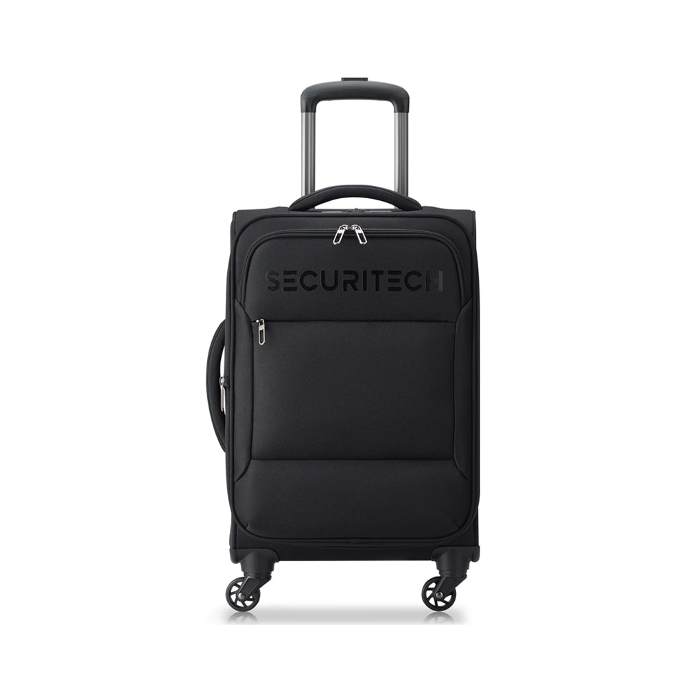 Delsey Paris Securitech Citadel 55cm 4 Double Wheels Expandable Cabin Trolley Case - Black