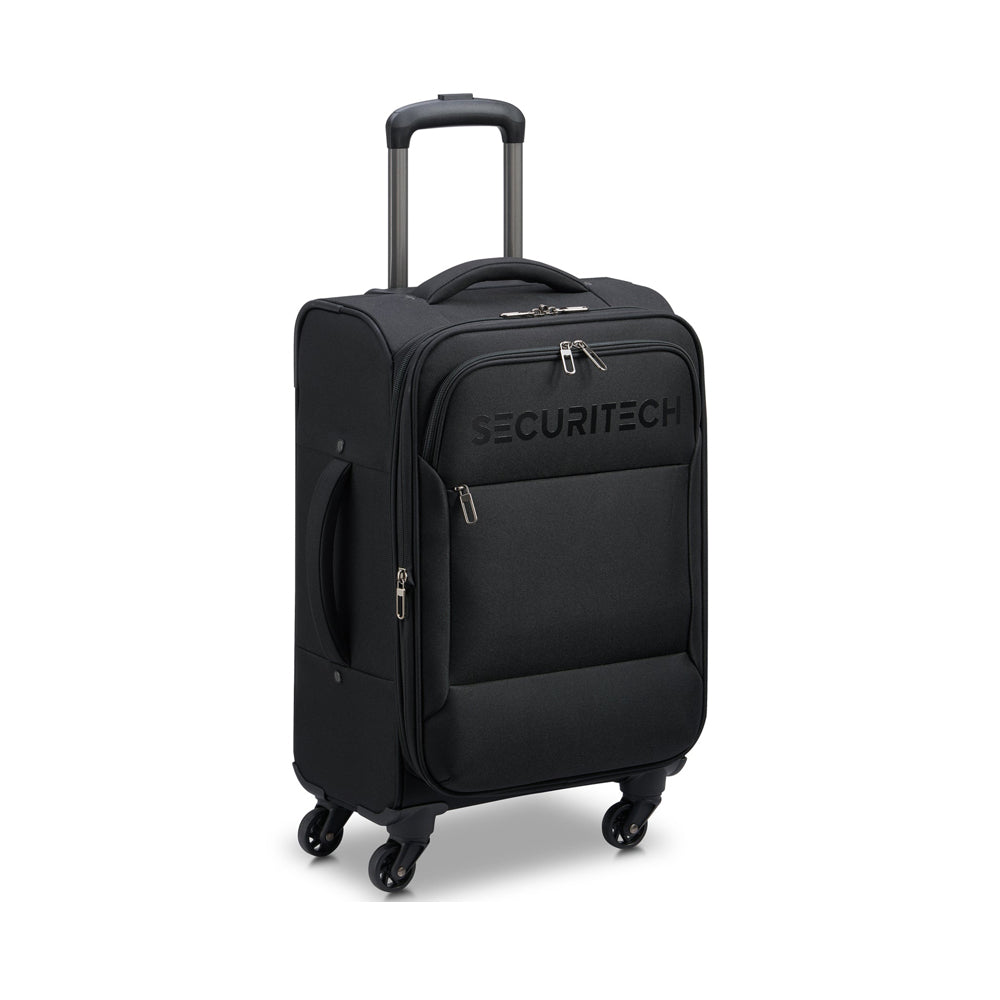 Delsey Paris Securitech Citadel 55cm 4 Double Wheels Expandable Cabin Trolley Case - Black