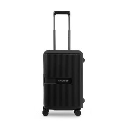 Delsey Paris Securitech® Stone DY4008 55cm LIGHTWEIGHT 4 Double Wheels Clip Trolley Case - Black