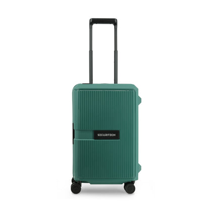 Delsey Paris Securitech® Stone DY4008 55cm LIGHTWEIGHT 4 Double Wheels Clip Trolley Case - Green