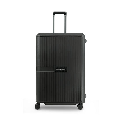 Delsey Paris Securitech® Stone DY4008 66cm LIGHTWEIGHT 4 Double Wheels Clip Trolley Case - Black