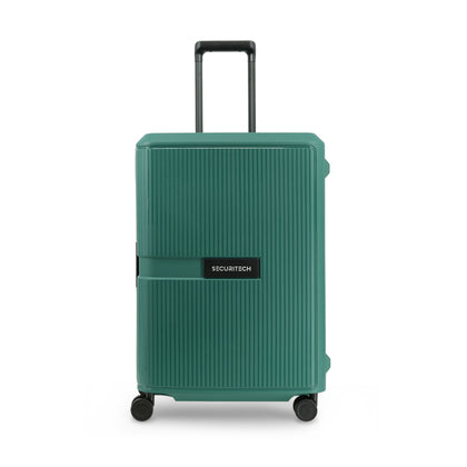 Delsey Paris Securitech® Stone DY4008 66cm LIGHTWEIGHT 4 Double Wheels Clip Trolley Case - Green