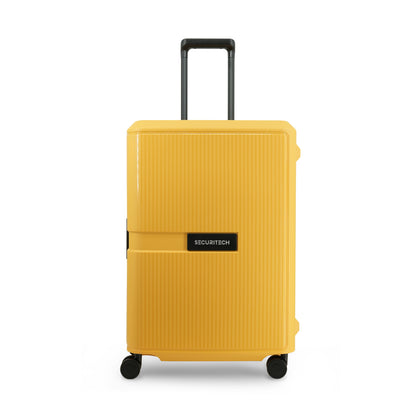 Delsey Paris Securitech® Stone DY4008 66cm LIGHTWEIGHT 4 Double Wheels Clip Trolley Case - Yellow