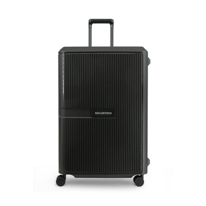 Delsey Paris Securitech® Stone DY4008 76cm LIGHTWEIGHT 4 Double Wheels Clip Trolley Case - Black