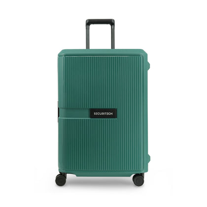 Delsey Paris Securitech® Stone DY4008 76cm LIGHTWEIGHT 4 Double Wheels Clip Trolley Case - Green