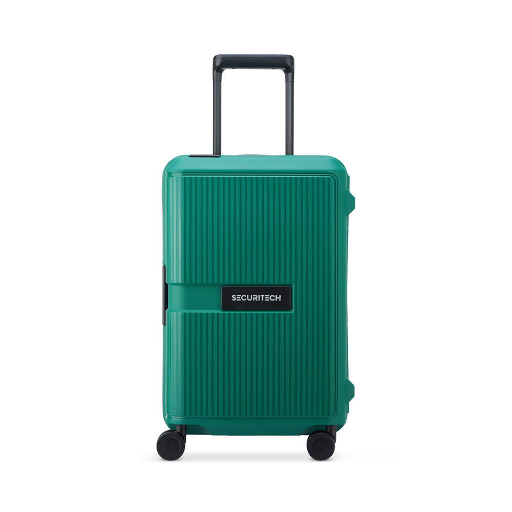 Delsey Paris Securitech Stone 55cm 4 Double Wheels Clip Cabin Trolley Case (Light Weight) - Green