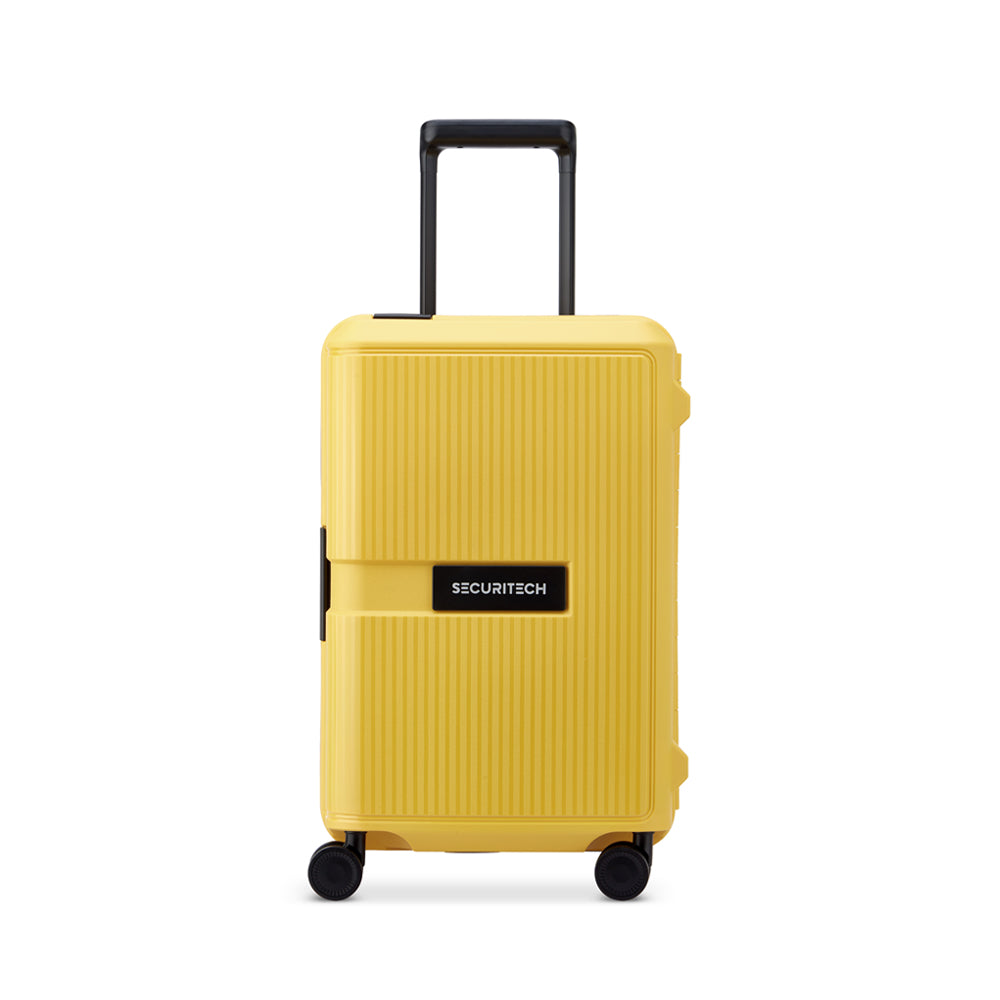 Delsey Paris Securitech Stone 55cm 4 Double Wheels Clip Cabin Trolley Case (Light Weight) - Yellow