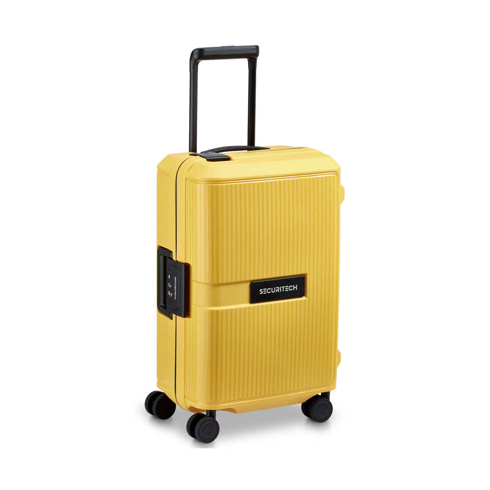 Delsey Paris Securitech Stone 55cm 4 Double Wheels Clip Cabin Trolley Case (Light Weight) - Yellow