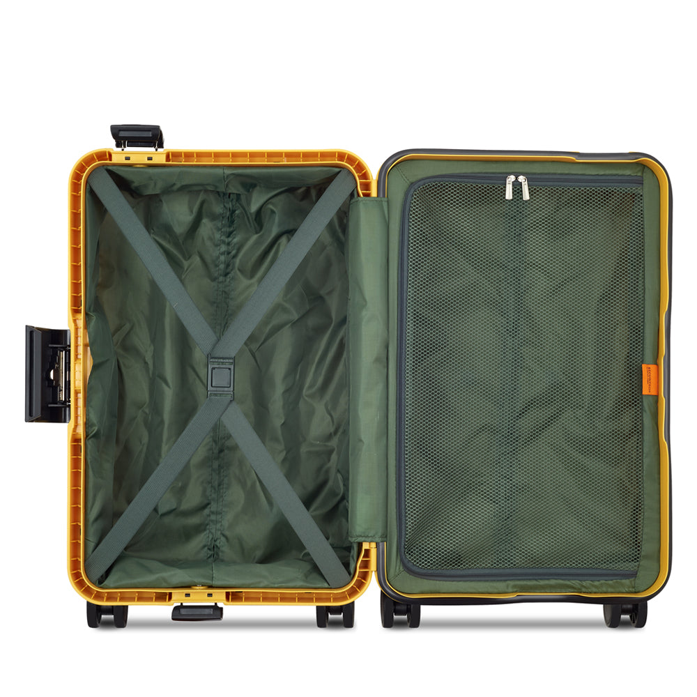 Delsey Paris Securitech Stone 55cm 4 Double Wheels Clip Cabin Trolley Case (Light Weight) - Yellow