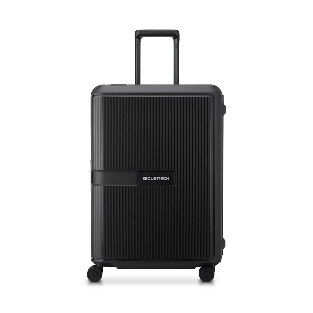 Delsey Paris Securitech Stone 66cm 4 Double Wheels Clip Trolley Case (Light Weight) - Black