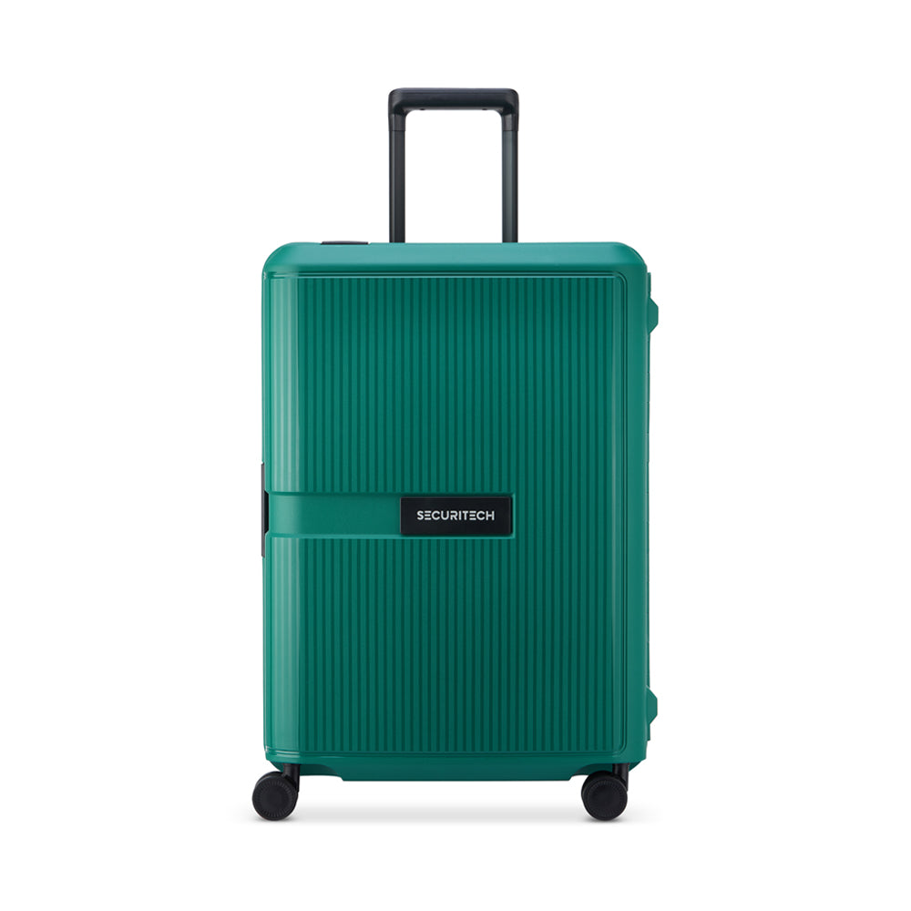 Delsey Paris Securitech Stone 66cm 4 Double Wheels Clip Trolley Case (Light Weight) - Green