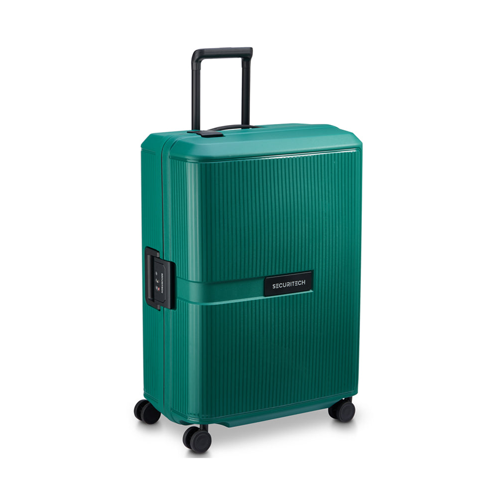 Delsey Paris Securitech Stone 66cm 4 Double Wheels Clip Trolley Case (Light Weight) - Green