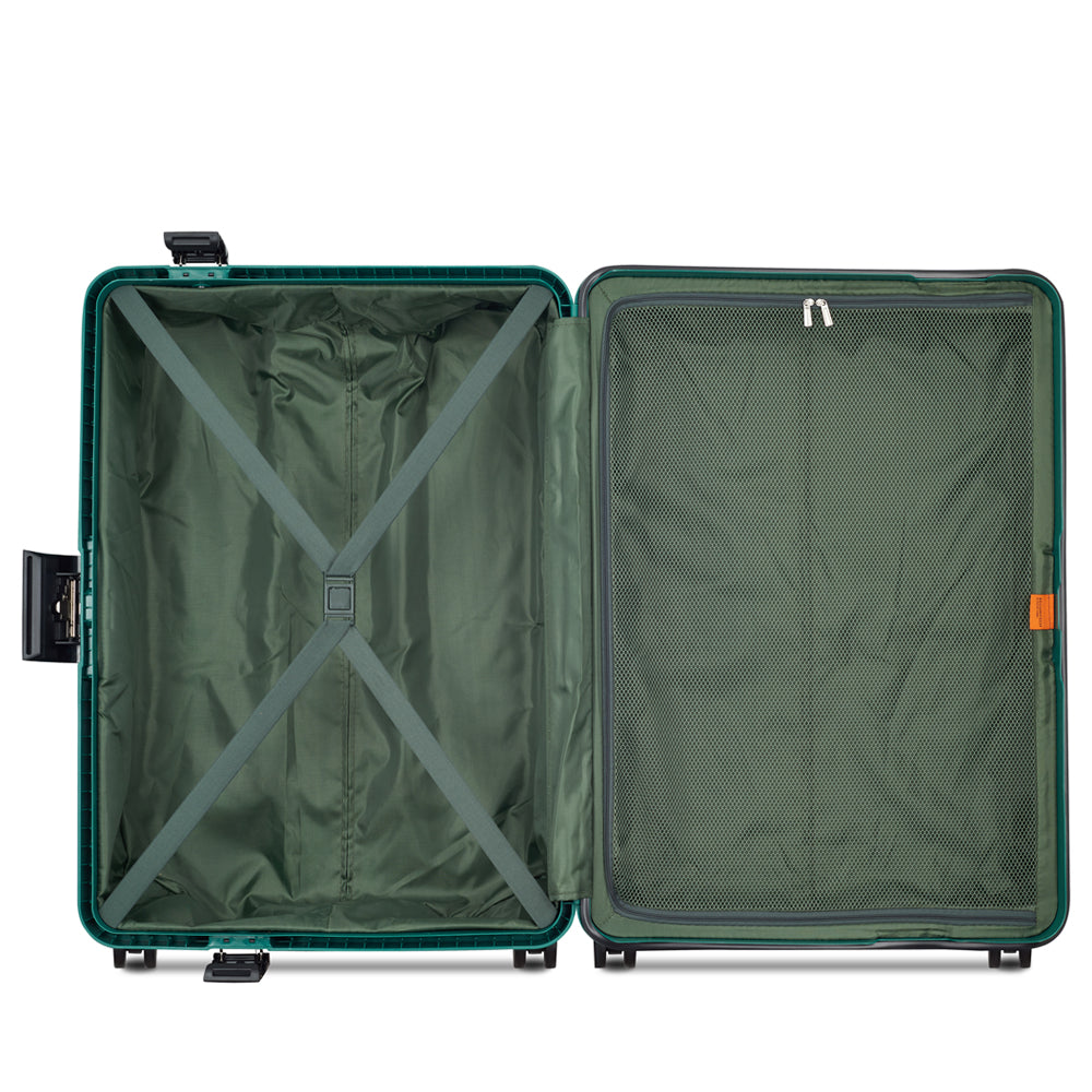 Delsey Paris Securitech Stone 66cm 4 Double Wheels Clip Trolley Case (Light Weight) - Green