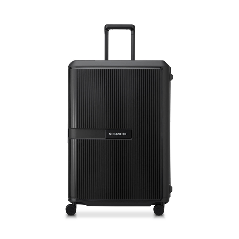 Delsey Paris Securitech Stone 76cm 4 Double Wheels Clip Trolley Case (Light Weight) - Black