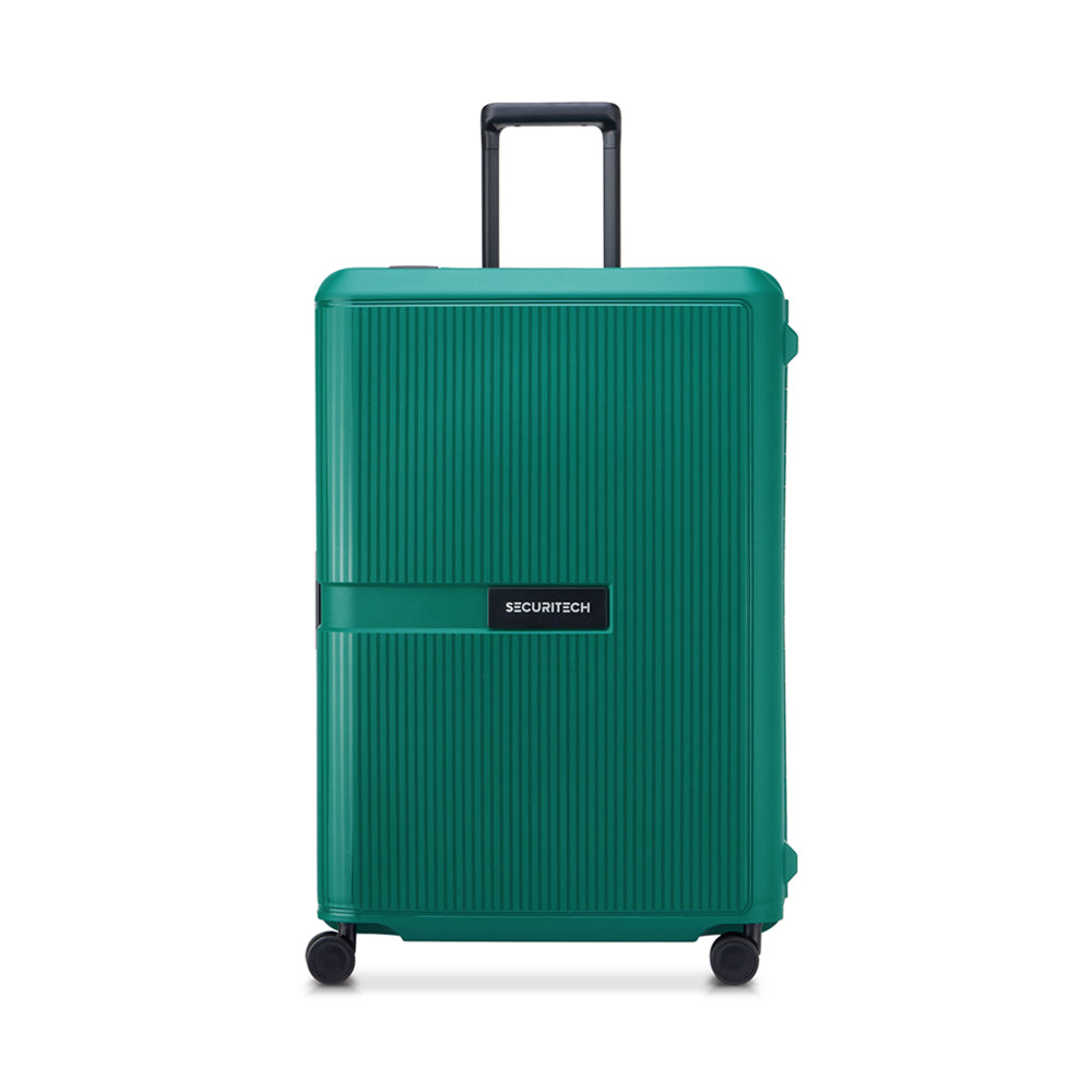 Delsey Paris Securitech Stone 76cm 4 Double Wheels Clip Trolley Case (Light Weight) - Green