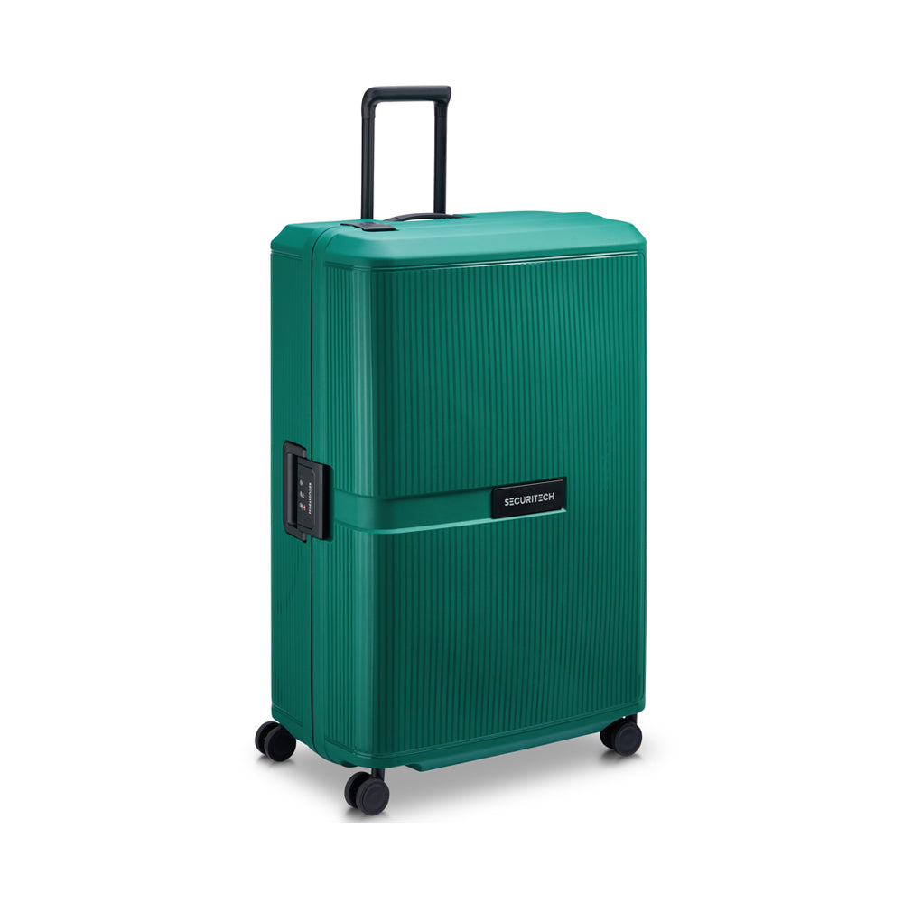 Delsey Paris Securitech Stone 76cm 4 Double Wheels Clip Trolley Case (Light Weight) - Green