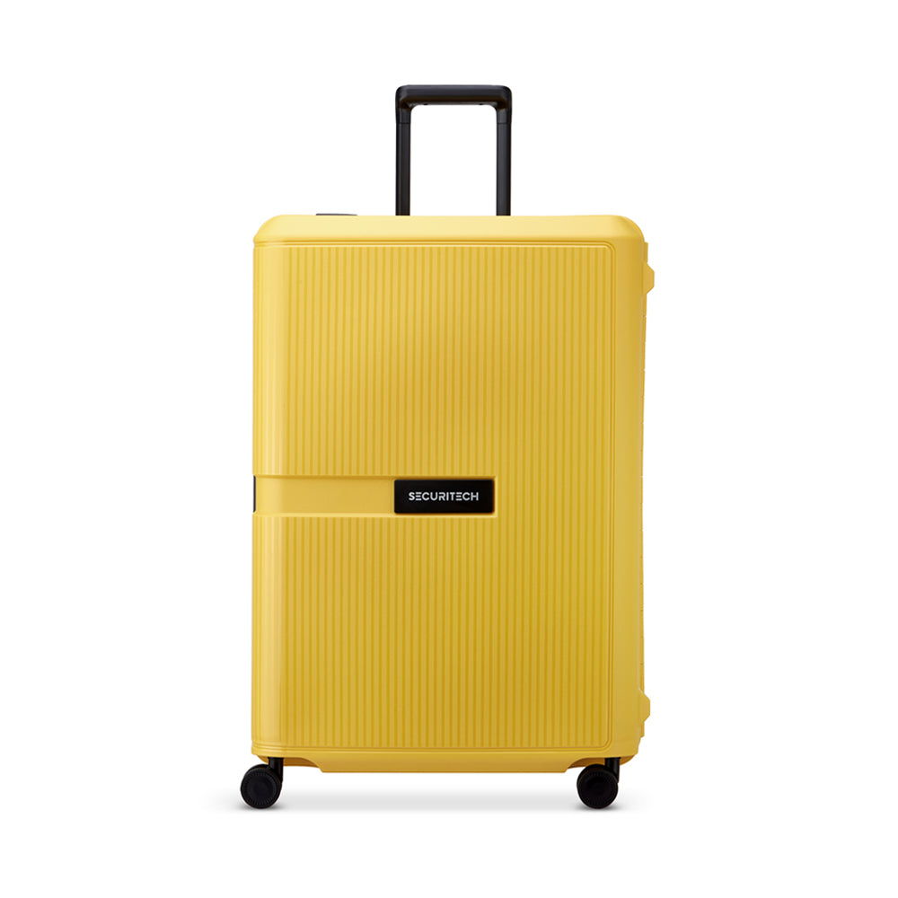 Delsey Paris Securitech Stone 76cm 4 Double Wheels Clip Trolley Case (Light Weight) - Yellow