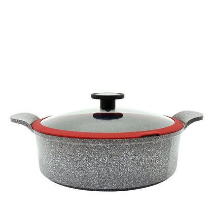 Neoflam Cast Aluminum with Xtrema Coating 32cm Low Stockpot with Glass Lid