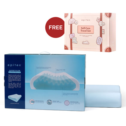 epitex Dual Comfort Memory Foam Pillow + FREE Epitex Self-Care Travel Set