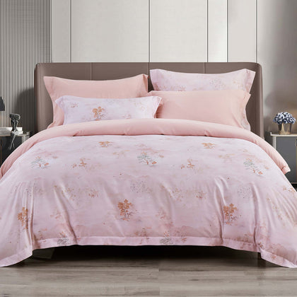 EPITEX Printed Hybrid Botanic Silk Fitted Sheet Set / Bed Set