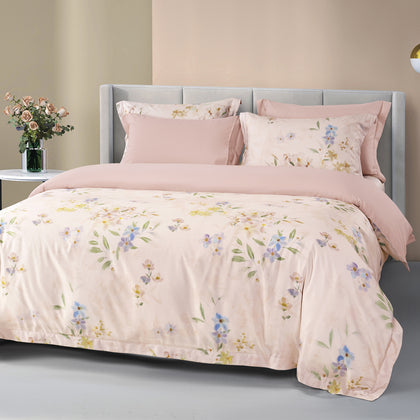 epitex Printed Hybrid Botanic Silk Fitted Sheet / Bed Set