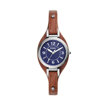FOSSIL Carlie Three-Hand Brown Leather Watch