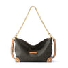 Fion Leather-Trimmed Monogram Shoulder Bag with 2 Detachable Straps - Brown