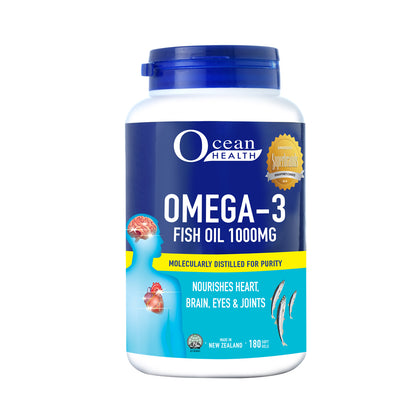 Ocean Health Omega-3 Fish Oil 1000mg 180 Softgels