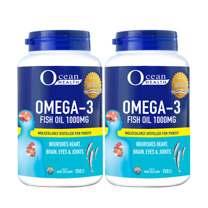 Ocean Health Omega - 3 Fish Oil 1000mg - Bundle of 2