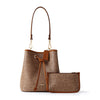 FION Leather-Trimmed Monogram Bucket Bag with Coin Purse - Enyeny