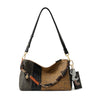 FION Monogram Latte PVC with Leather Crossbody and Shoulder Bag - Black-Brown
