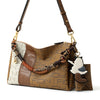 FION Monogram Latte PVC with Leather Crossbody and Shoulder Bag - Beige-Brown