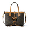 FION Leather-Trimmed Interchargeable Monogram Mickey Mouse Print Mini Tote Bag - Brown