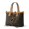 FION Leather-Trimmed Interchargeable Monogram Mickey Mouse Print Mini Tote Bag - Brown