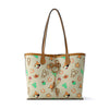 FION Leather-Trimmed Monogram Mickey Mouse Print Shopper Bag - Light Yellow
