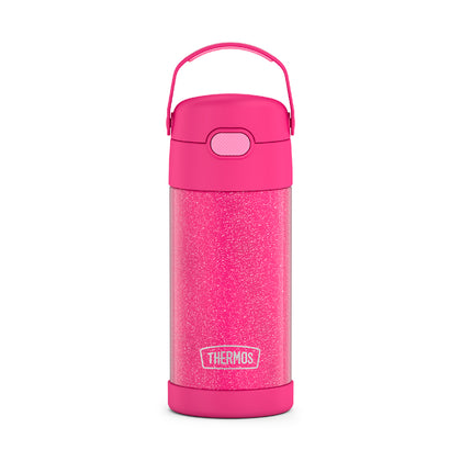 THERMOS  0.35L Stainless Steel Straw Bottle with Carry Handle - Pink