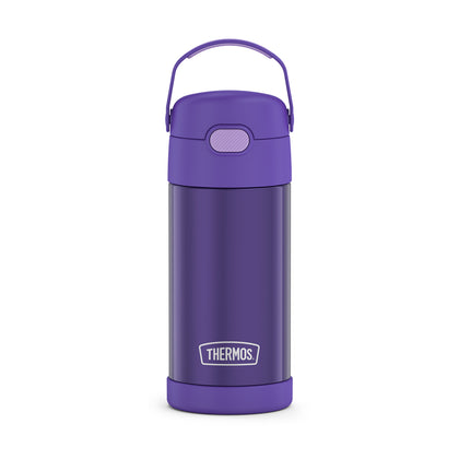 THERMOS  0.35L Stainless Steel Straw Bottle with Carry Handle - Purple