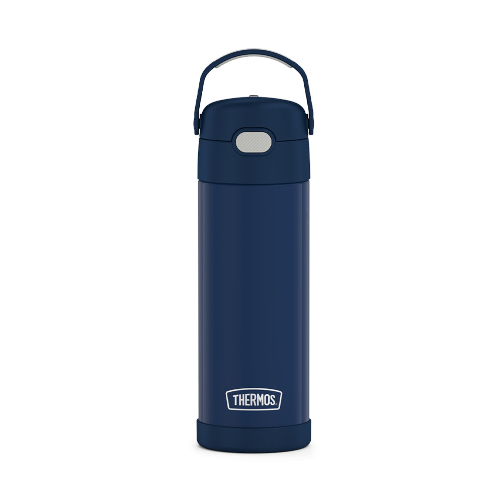 THERMOS 0.47L Stainless Steel One-Push Tumbler with Carry Handle - Navy