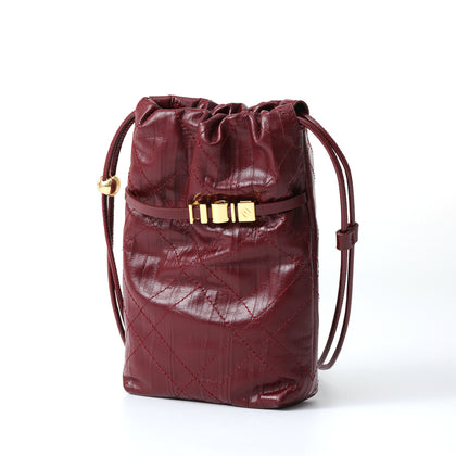 FION Leather Mobile Phone Bag - Maroon