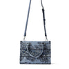 FION Leather-Trimmed Under-The-Sea Jacquard Medium Tote Bag - Blue