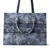 FION Leather-Trimmed Under-The-Sea Jacquard Large Tote Bag - Blue